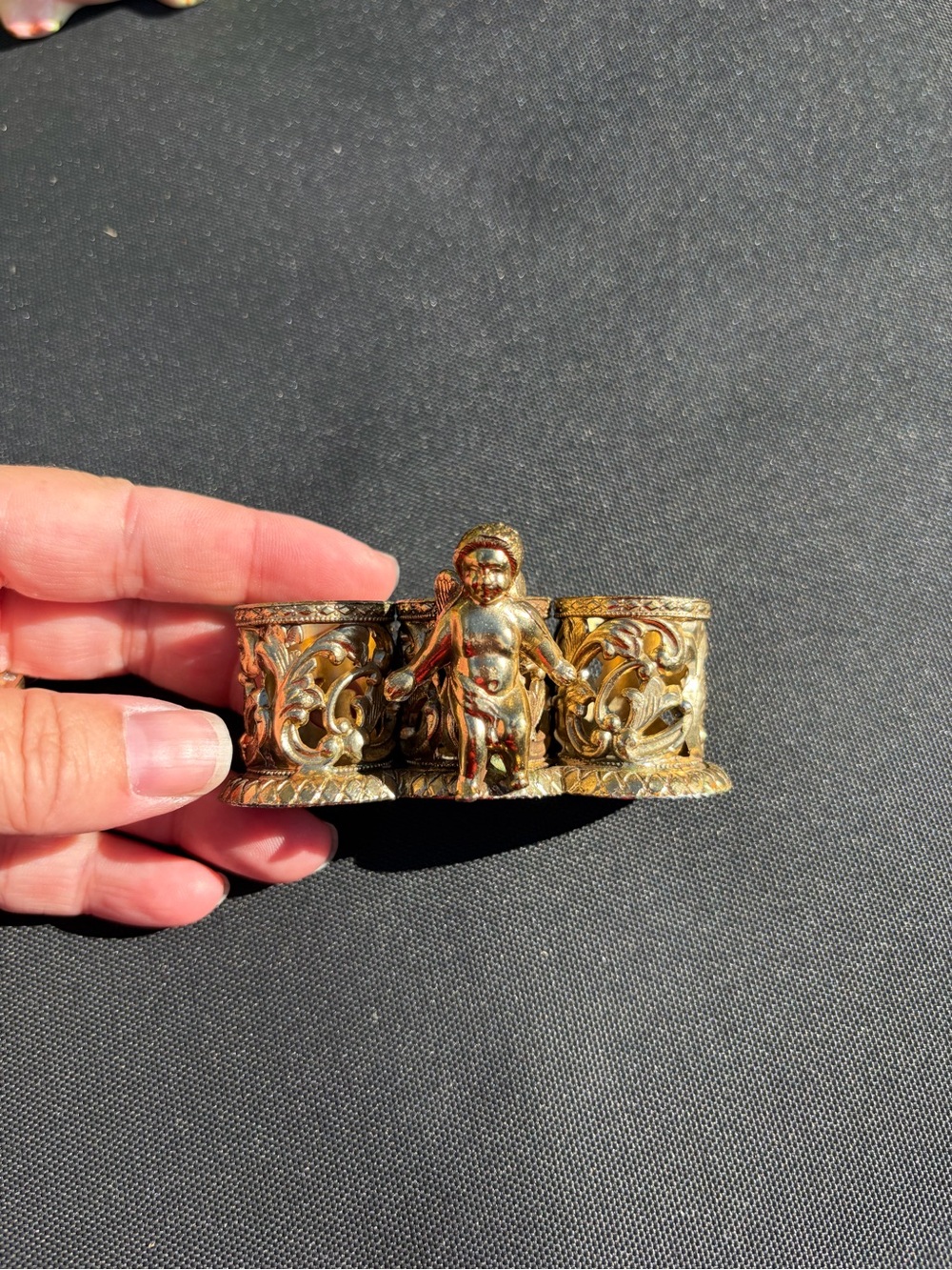 Gold Cherub Statement lipstick holder - Elegant Women's decor for vanity